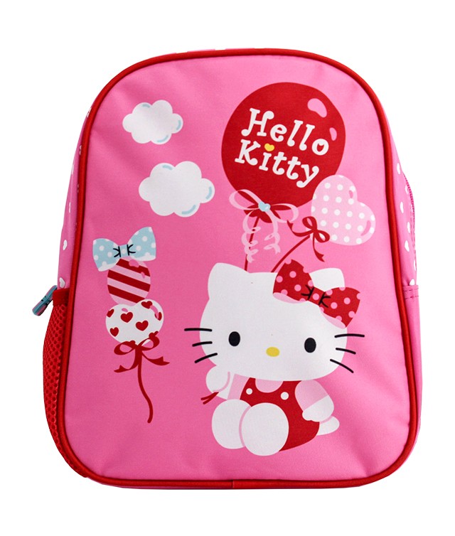 Mini ghiozdan, gradinita, imprimeu Hello Kitty, ajustabil, cu fermoar - imagine 4